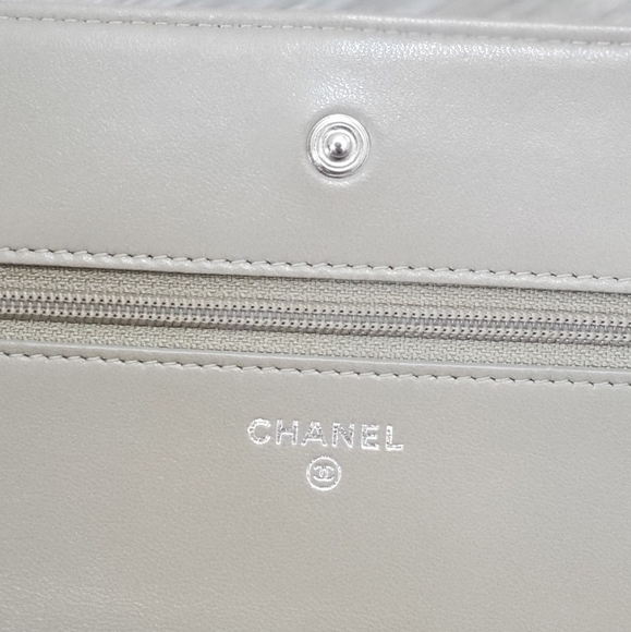 ***SOLD****100% Authentic Chanel WOC Lambskin Beige/light tan colour w/silver hw - Picture 12 of 16